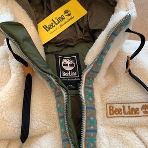 NWT Timberland BBC collab rare  Sherpa fleece jacket cream warm